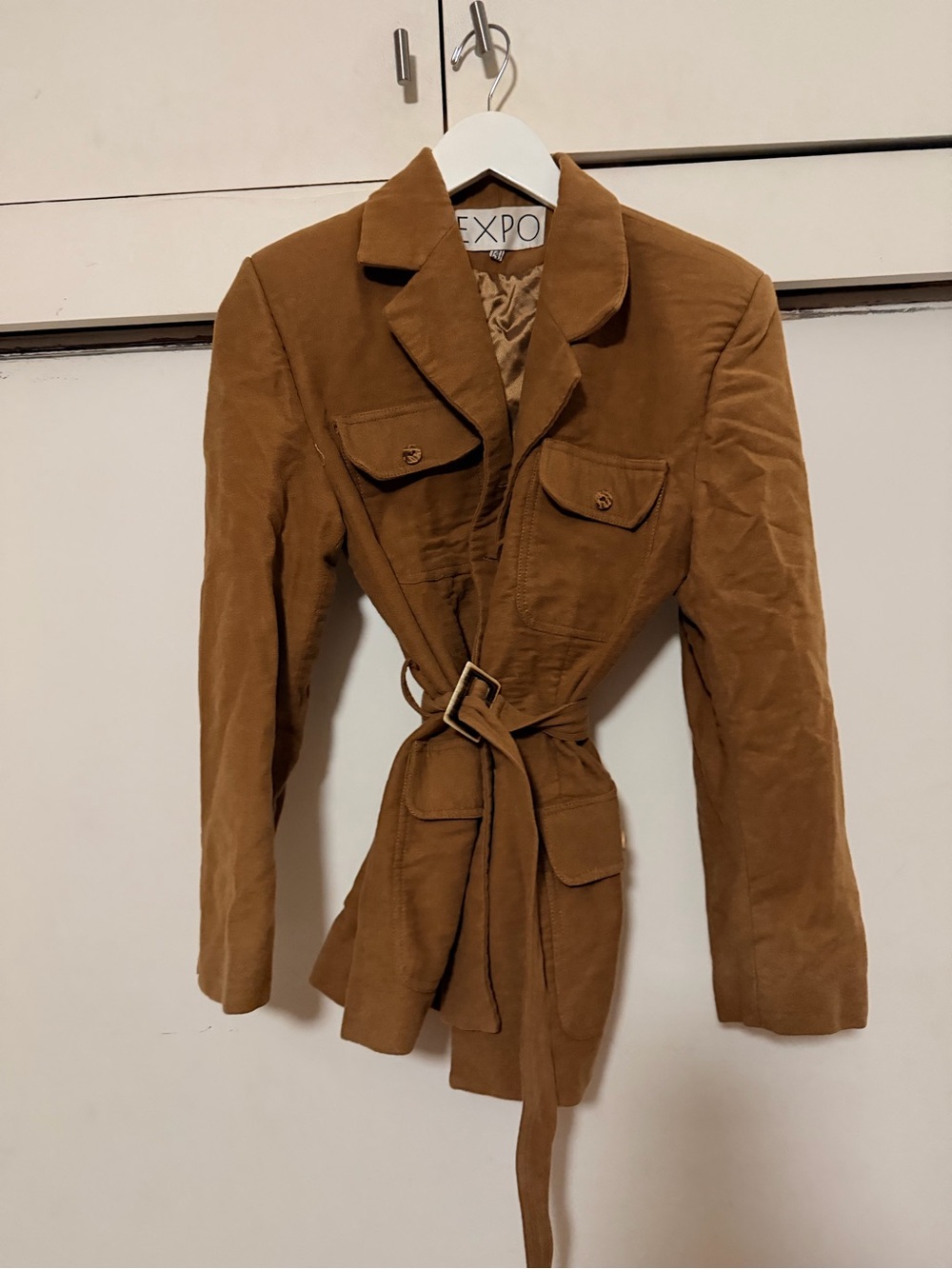 Expo Women's Brown Belted Utility Jacket Size 4